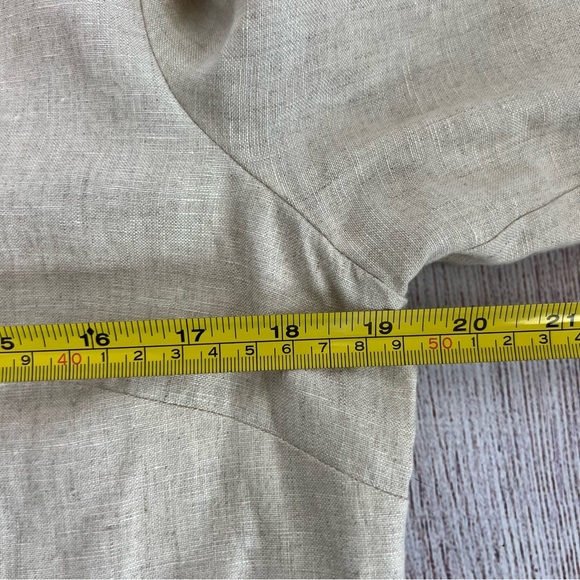 KATE HILL Linen Tan Tunic Top Medium Petite - Picture 6 of 7